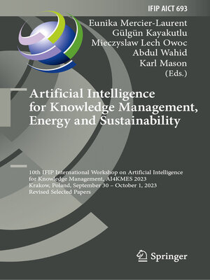 cover image of Artificial Intelligence for Knowledge Management, Energy and Sustainability